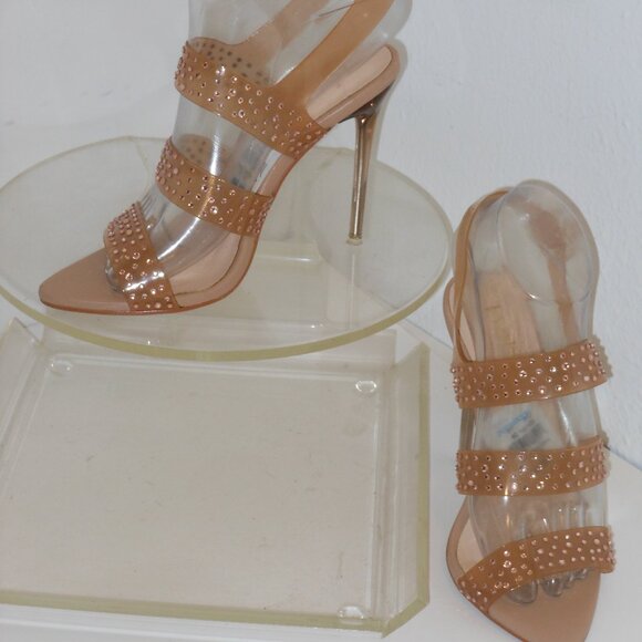 BEBE RHINESTONE CLASSIC STRAPPY SHOES SIZE 6 MEDIUM - Picture 5 of 8